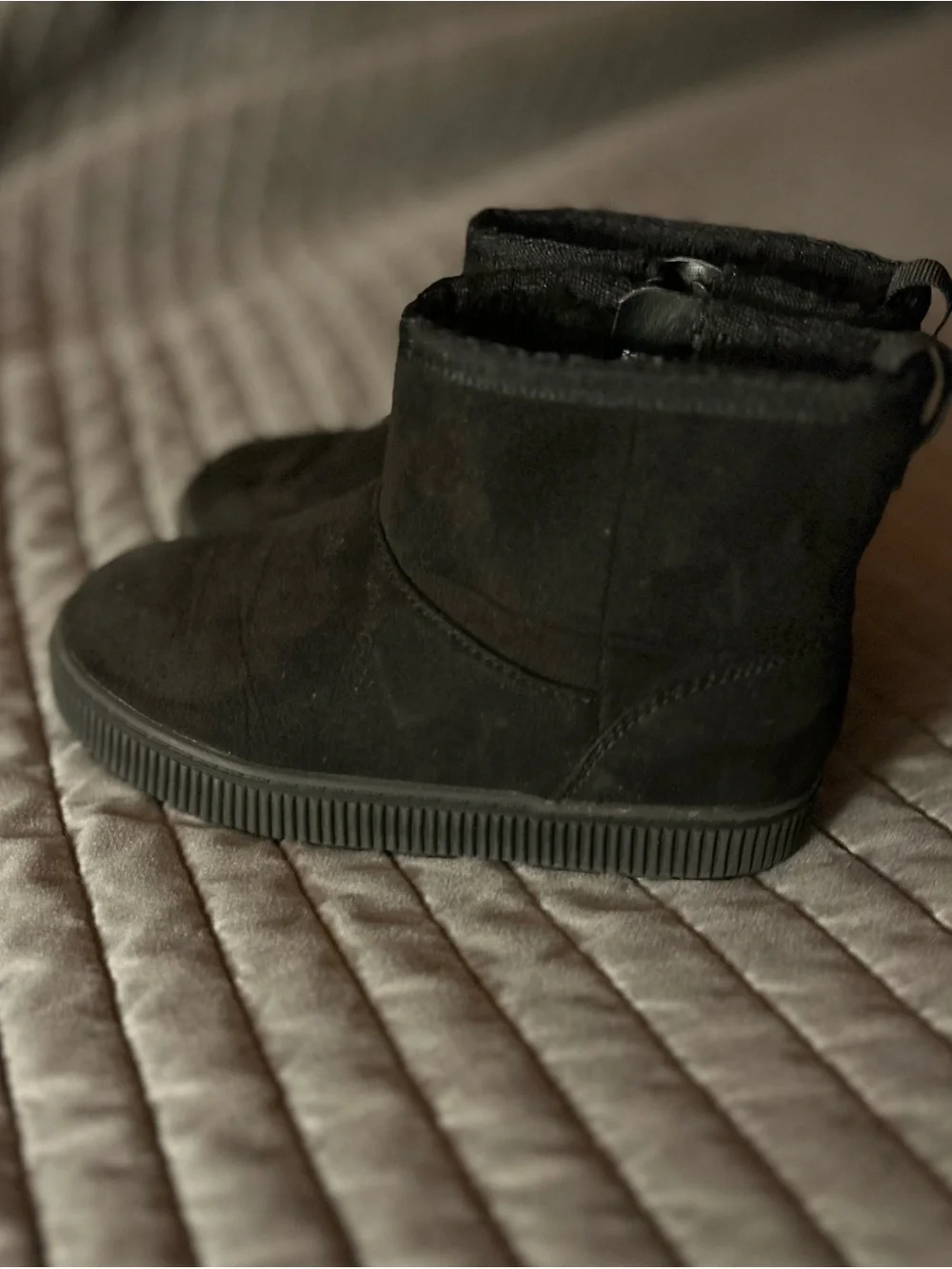 Cat & Jack Kids Black Suede Ankle Boots